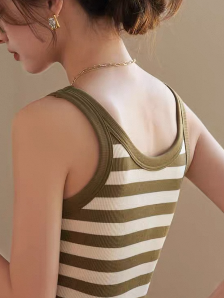 Queenie Stripe Padded Knit Top