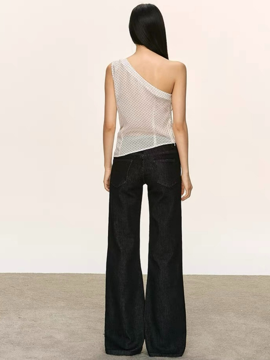 Oli Polka Dots One Shoulder Ruffle Top