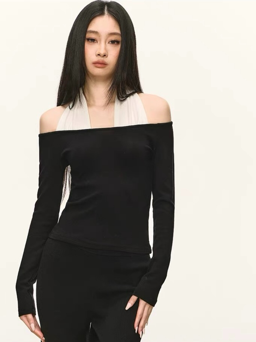 Ondina Fake Two-Piece Long Sleeve Top