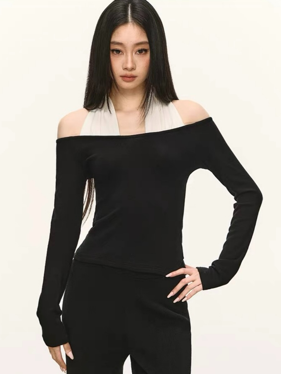 Ondina Fake Two-Piece Long Sleeve Top