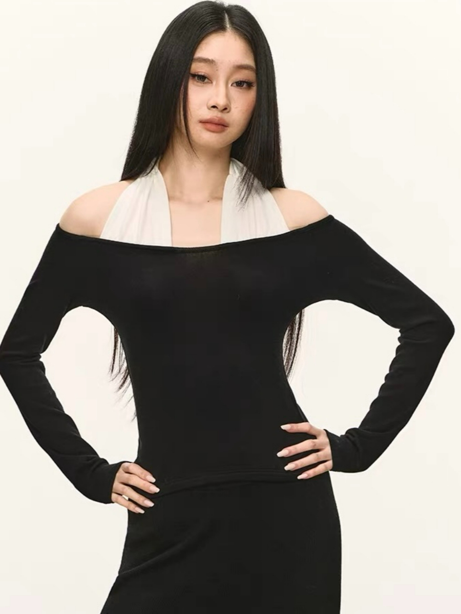 Ondina Fake Two-Piece Long Sleeve Top