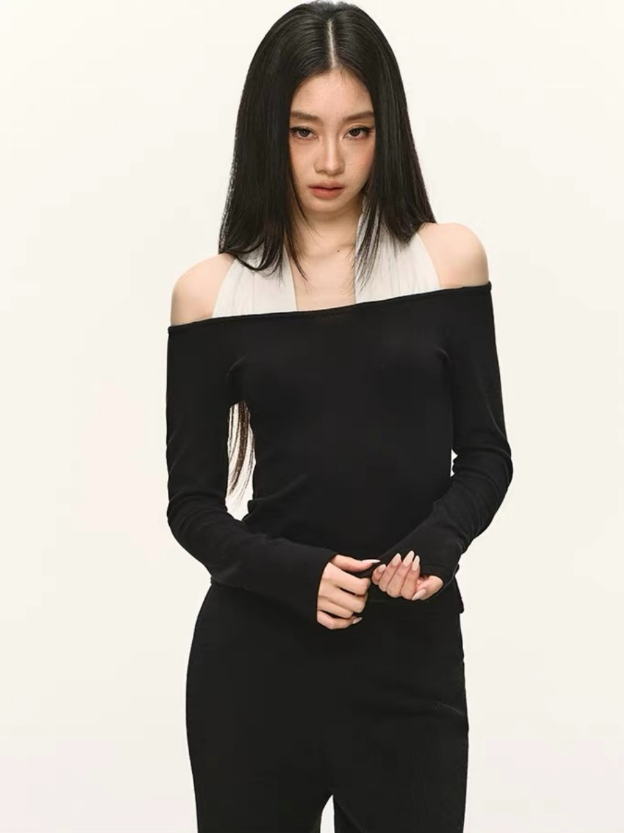 Ondina Fake Two-Piece Long Sleeve Top