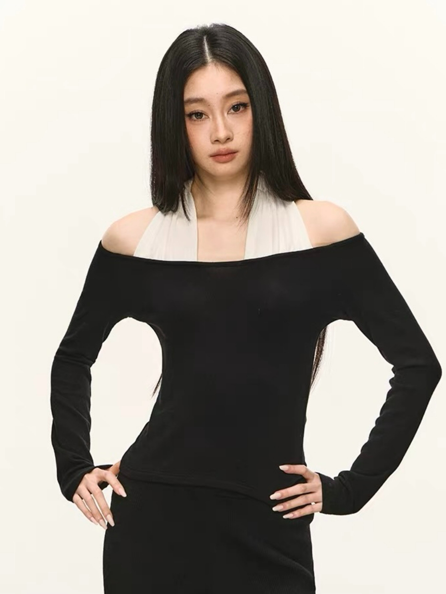 Ondina Fake Two-Piece Long Sleeve Top