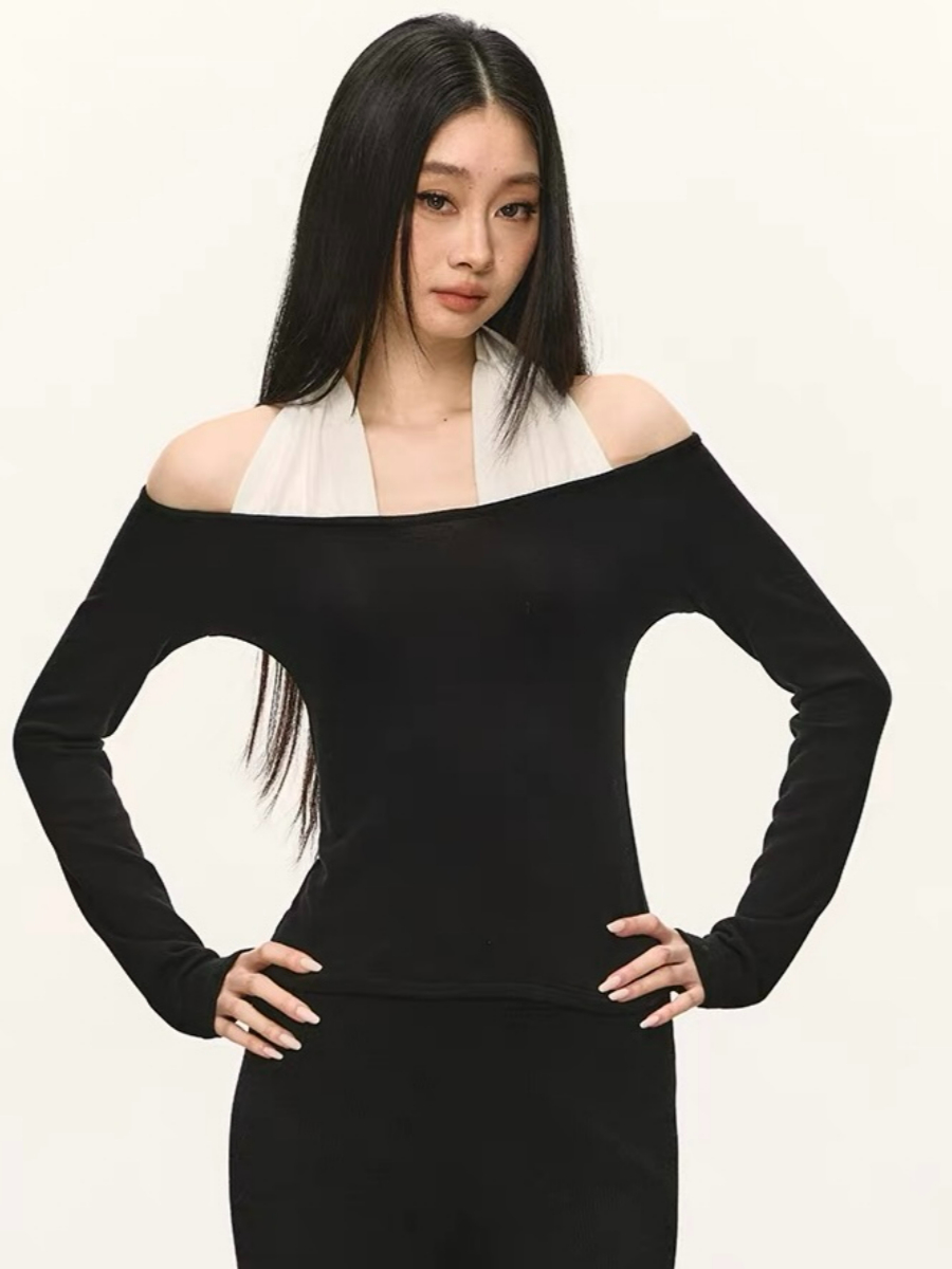 Ondina Fake Two-Piece Long Sleeve Top