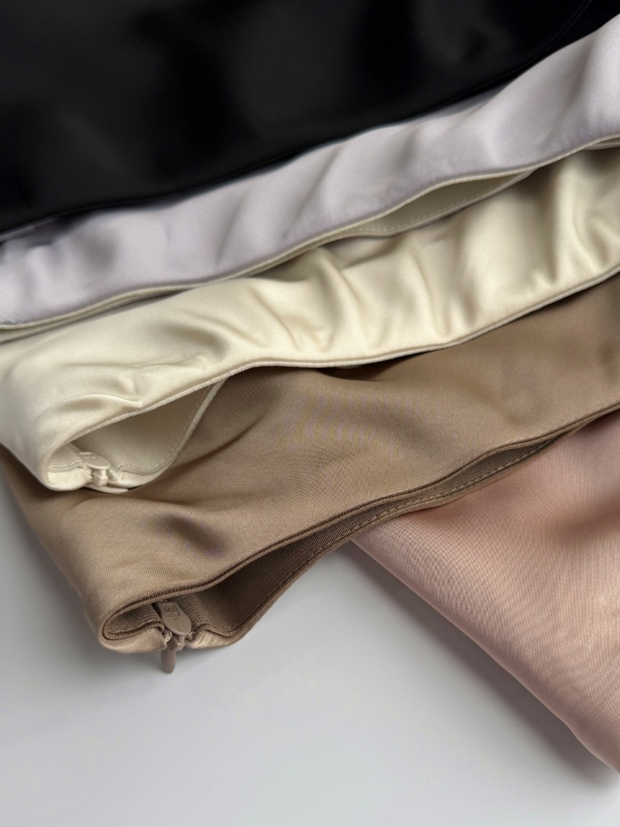 Cacaly Satin Bias Cutting Skirt-The Black Bow-