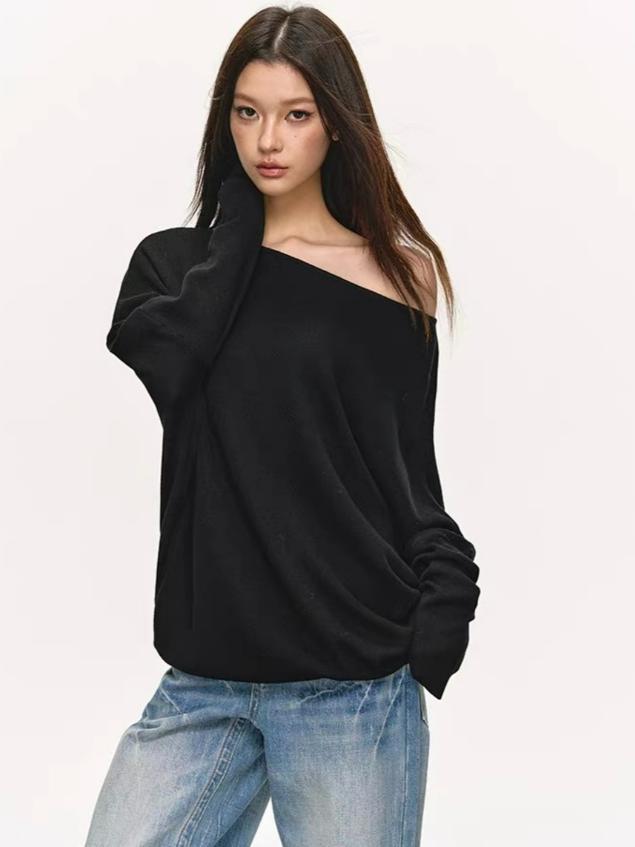 Olyne One-Shoulder Knit Top