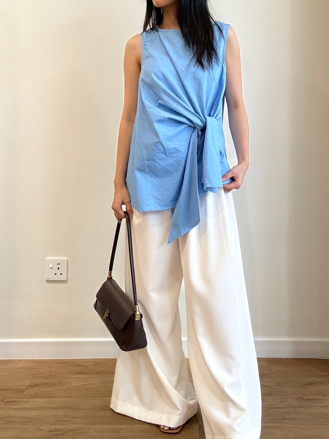 【Relaxed Chic】Twist Tie Top + Wide Leg Pants (Order Separately)