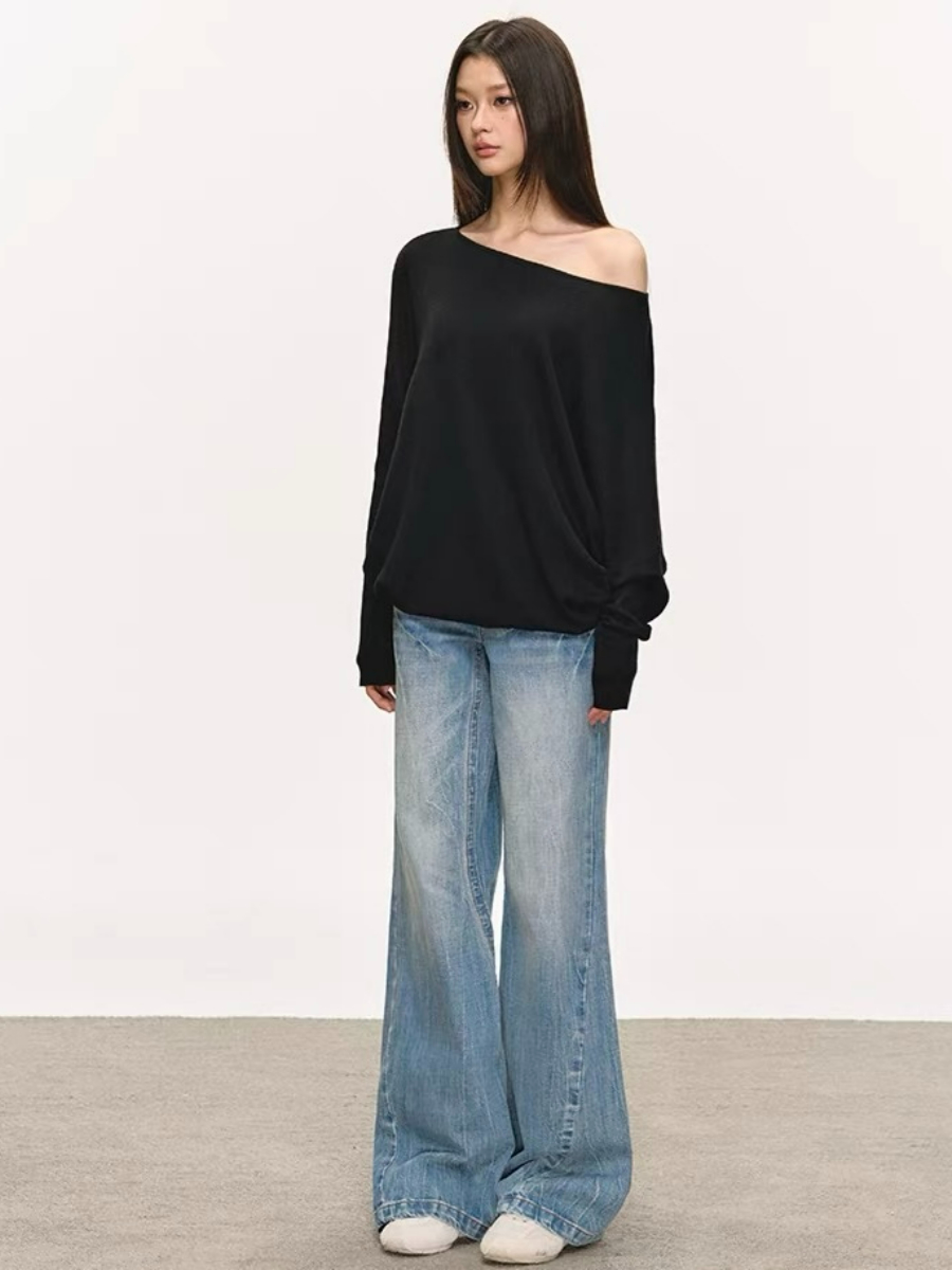 Olyne One-Shoulder Knit Top