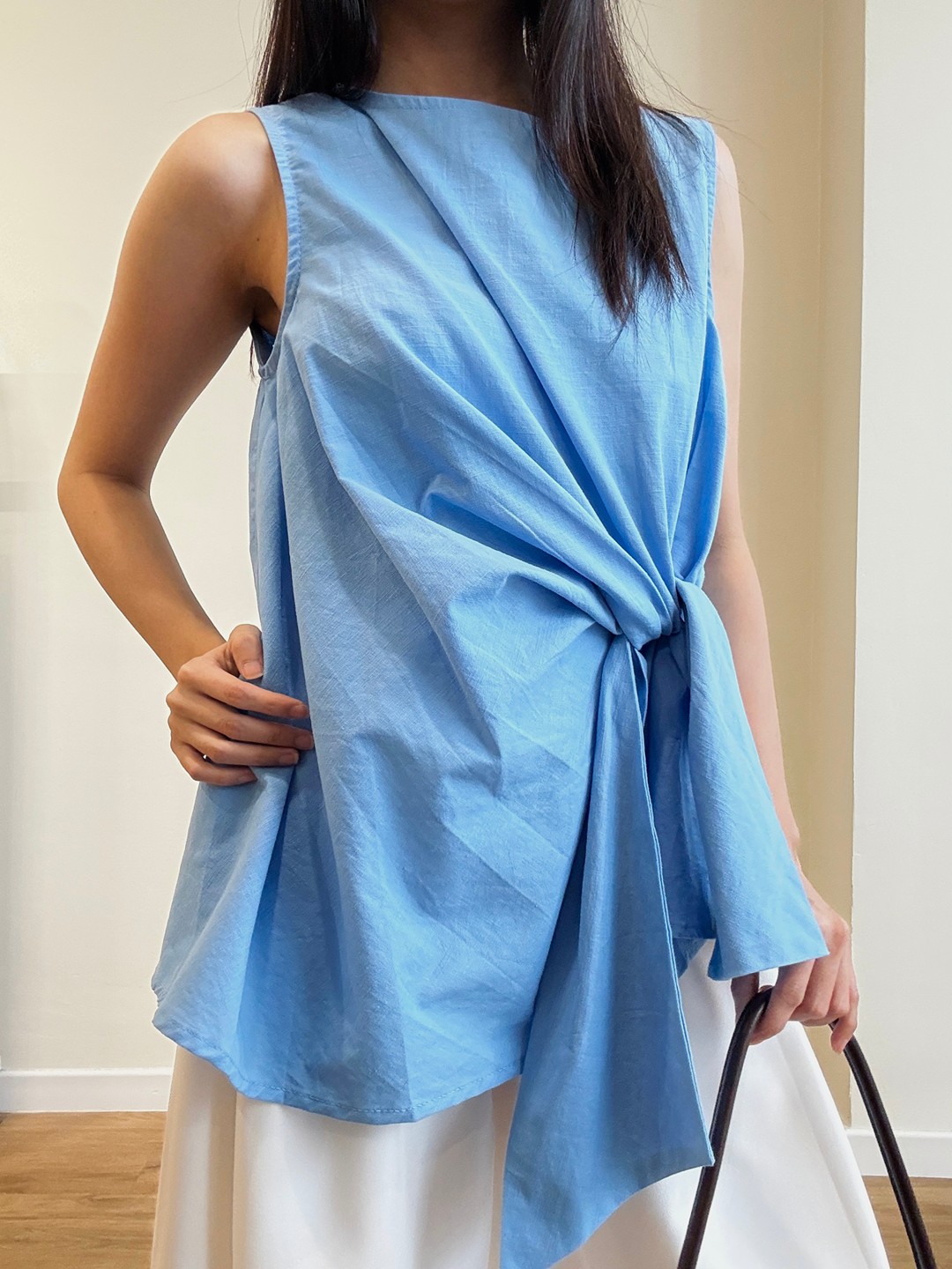 【Relaxed Chic】Twist Tie Top + Wide Leg Pants (Order Separately)