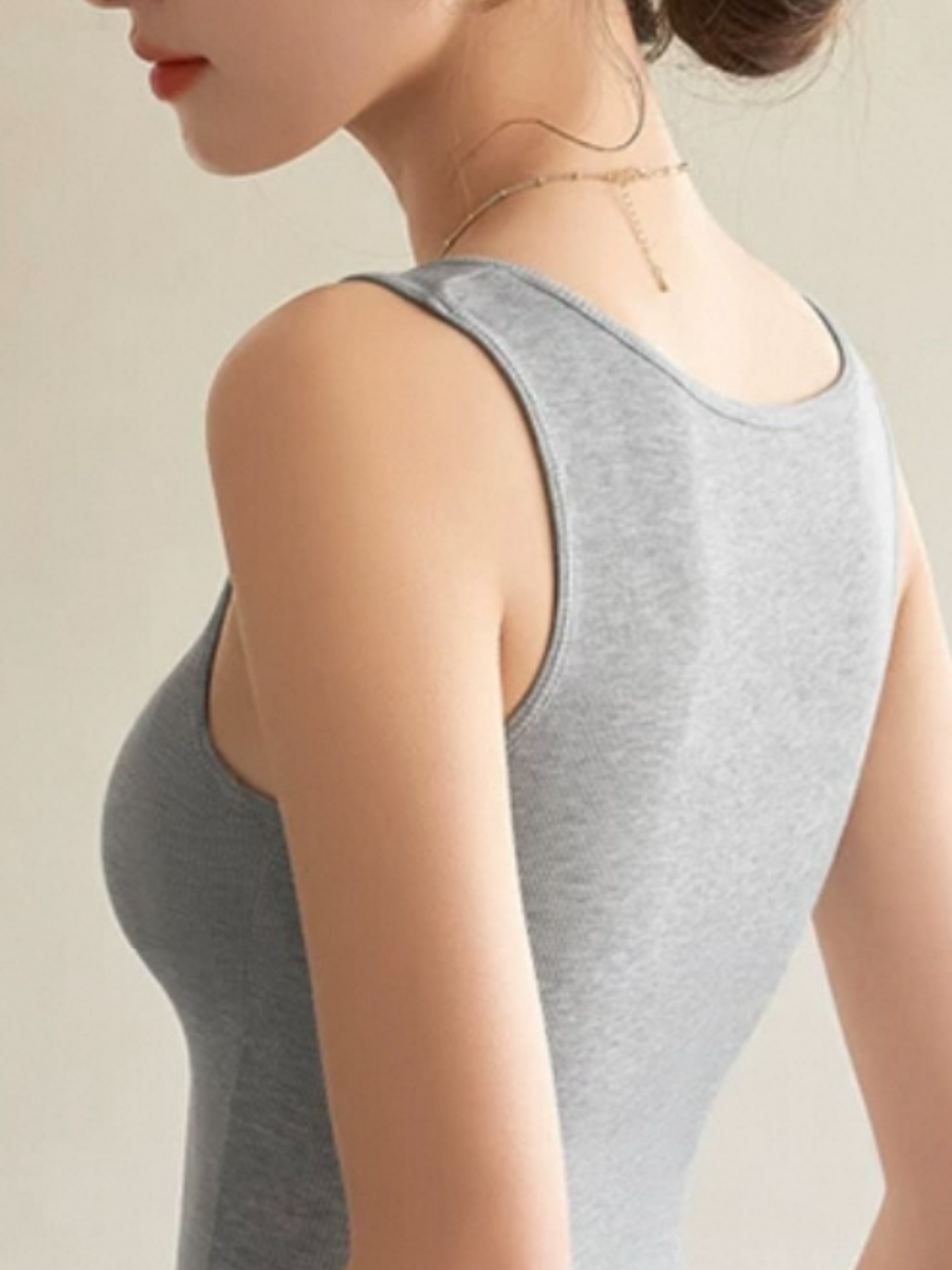 Queeny Buttoned Padded Knit Top