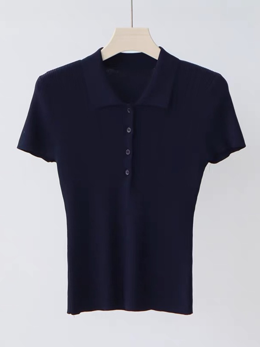 Noah Buttoned Collar Rib Knit Top