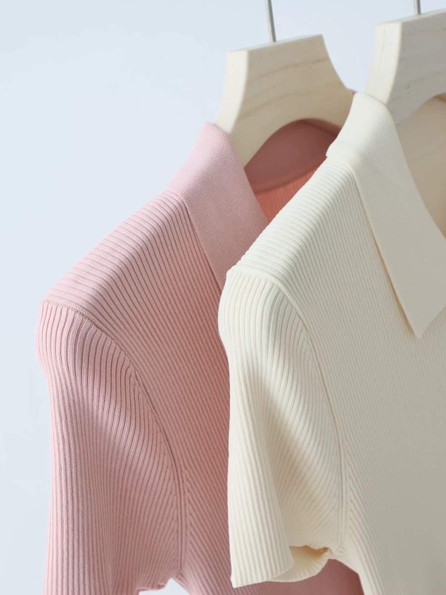 Noah Buttoned Collar Rib Knit Top