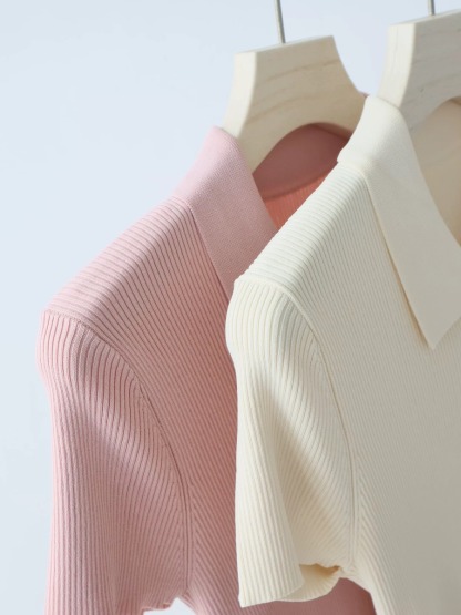 Noah Buttoned Collar Rib Knit Top