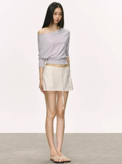 Ohana Bat Sleeve One Shoulder Top