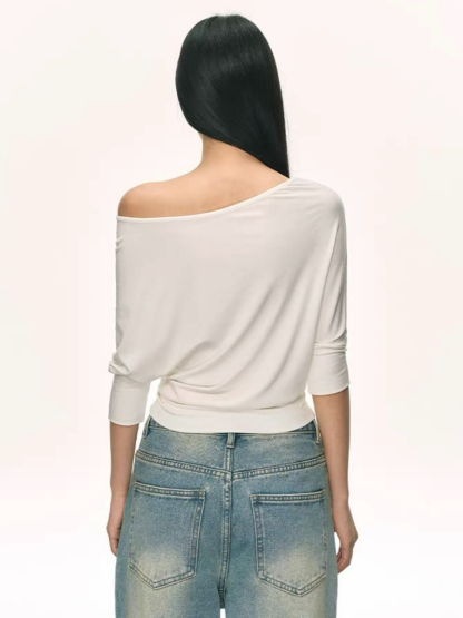 Ohana Bat Sleeve One Shoulder Top