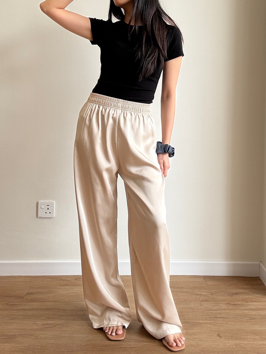 Giselle Relaxed Satin Palazzo Pants