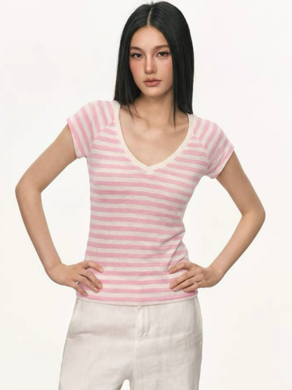 Oda V-Collar Stripe Tee