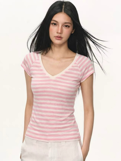 Oda V-Collar Stripe Tee