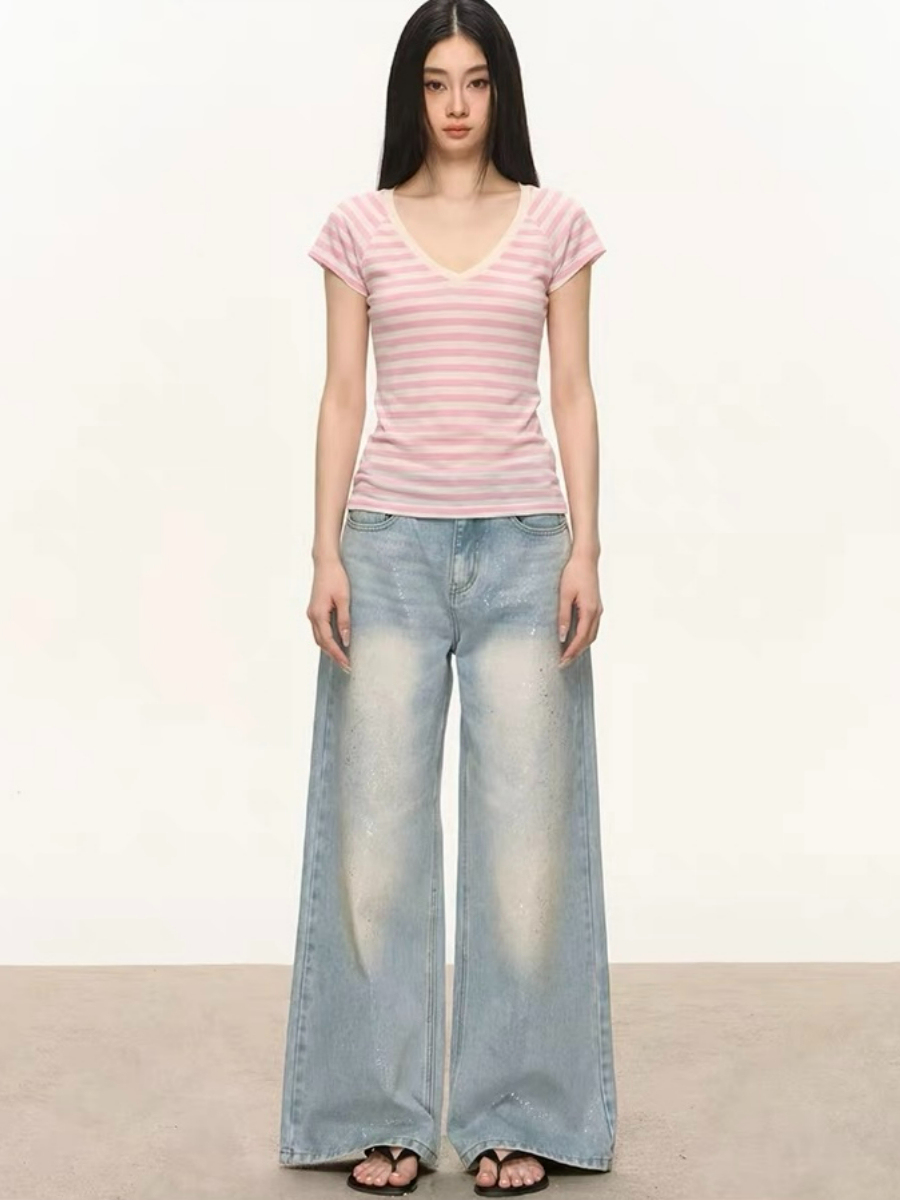 Oda V-Collar Stripe Tee