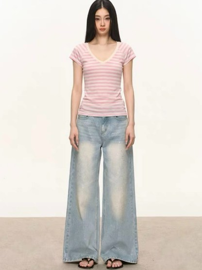 Oda V-Collar Stripe Tee