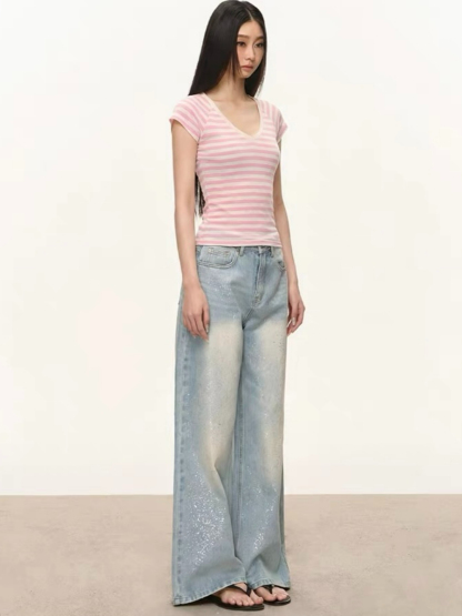 Oda V-Collar Stripe Tee