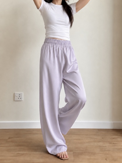 Giselle Relaxed Satin Palazzo Pants