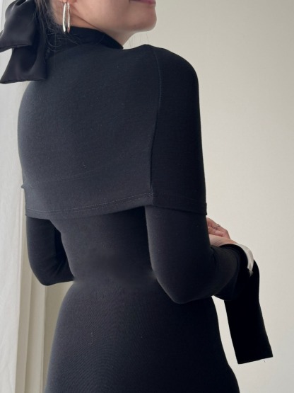  Zaaya Two Way Round Neck/ High Neck Padded Knit Dress
