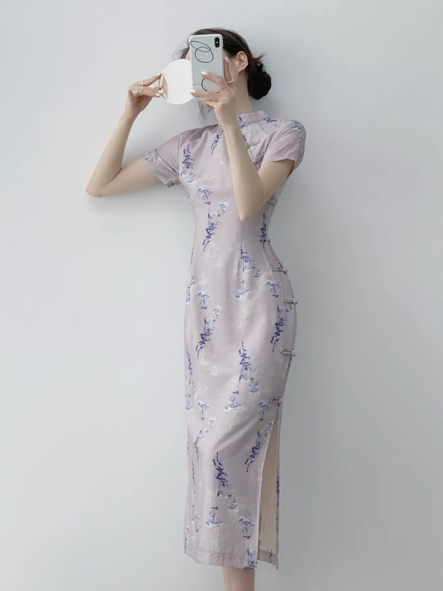 Xi Hua Floral Cheongsam-The Black Bow-