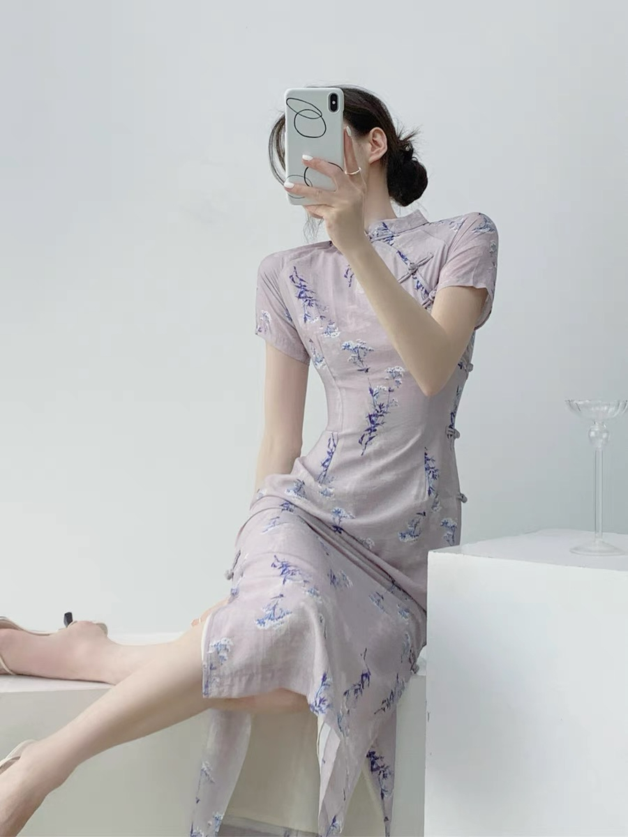 Xi Hua Floral Cheongsam-The Black Bow-
