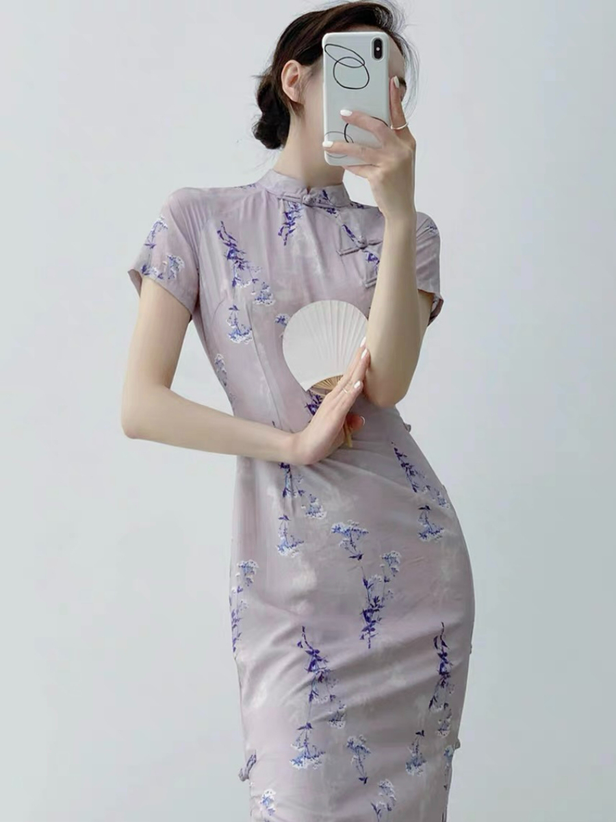 Xi Hua Floral Cheongsam-The Black Bow-