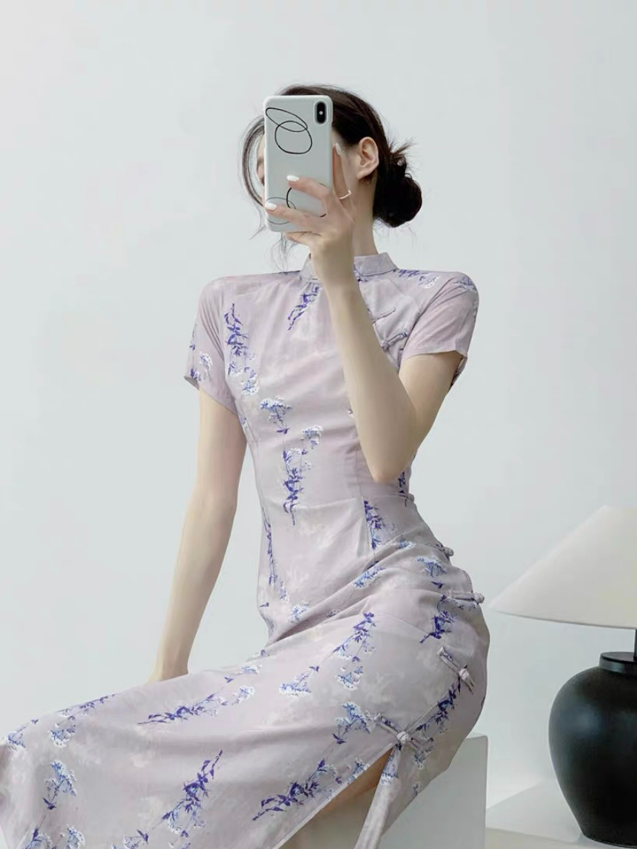 Xi Hua Floral Cheongsam-The Black Bow-