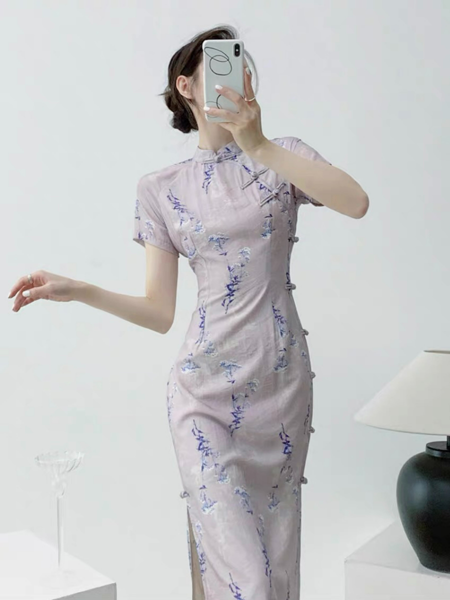 Xi Hua Floral Cheongsam-The Black Bow-