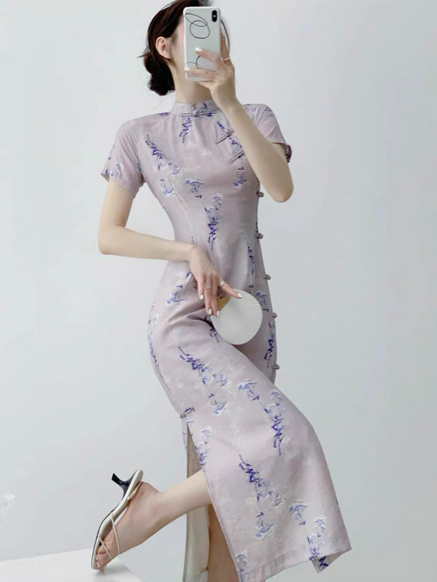 Xi Hua Floral Cheongsam-The Black Bow-