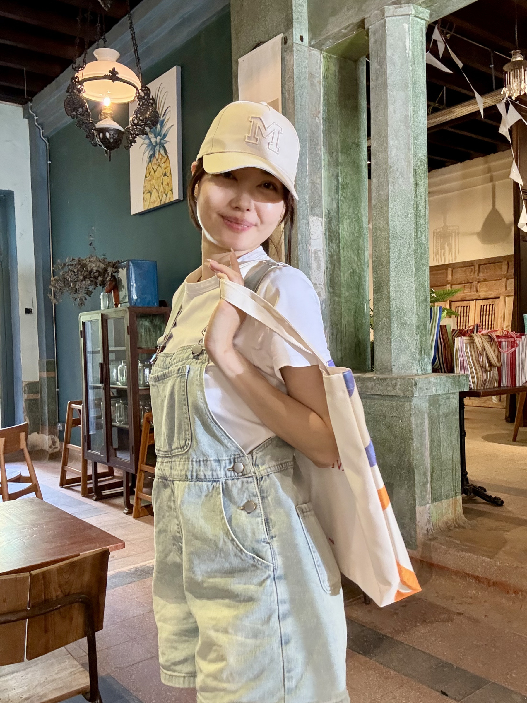 American Denim Short Dungaree & Pezy Basic Tee-The Black Bow-