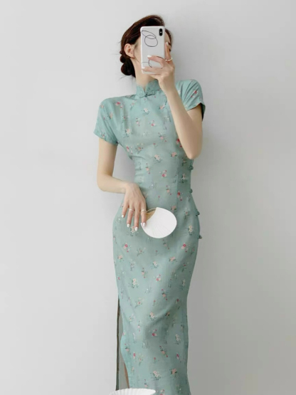 Xi Pan Floral Cheongsam-The Black Bow-