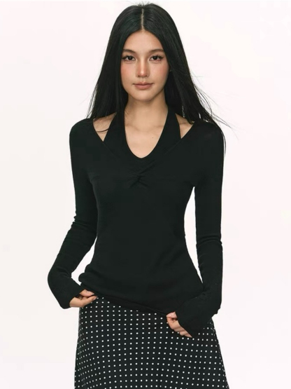 Orleen Fake Two-Piece Long Sleeve Top