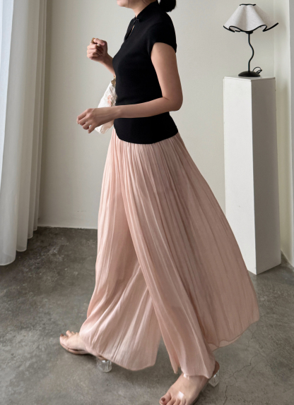 Yun Er Flowy Wide Leg Pants-The Black Bow-