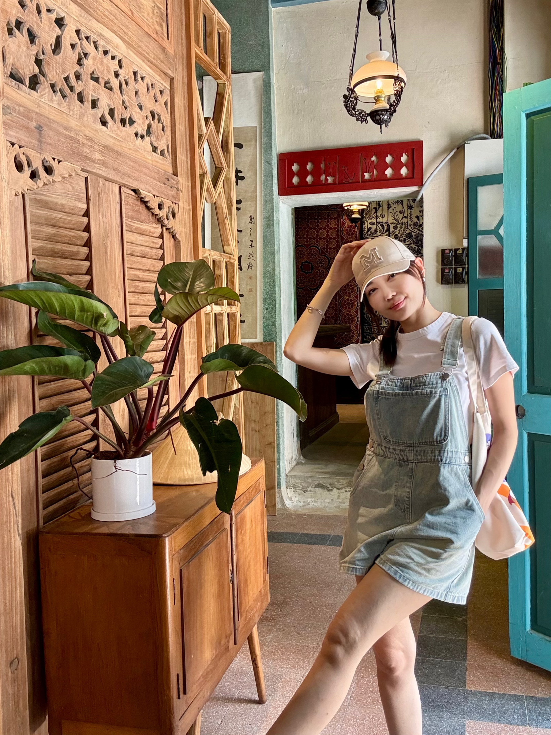 American Denim Short Dungaree & Pezy Basic Tee-The Black Bow-