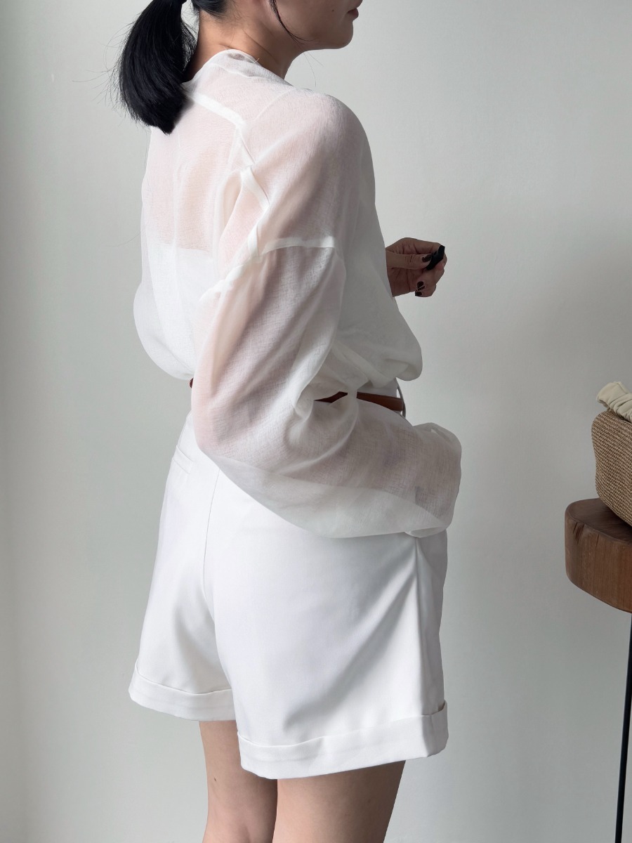 Viori Sheer Linen Top-The Black Bow-