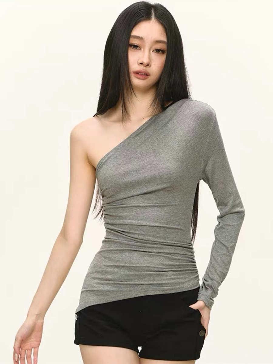 Odell One-Shoulder Long Sleeve Top