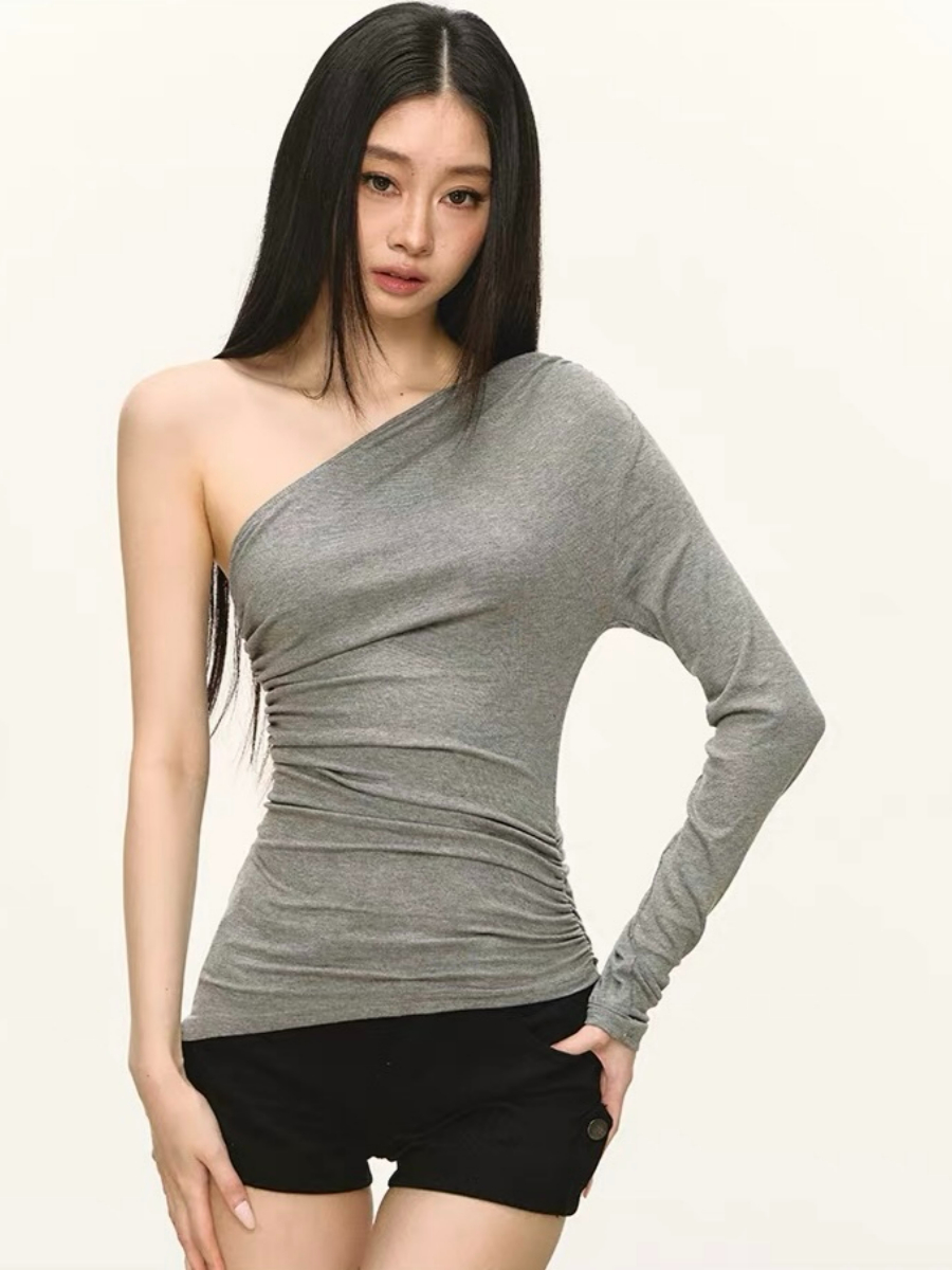Odell One-Shoulder Long Sleeve Top