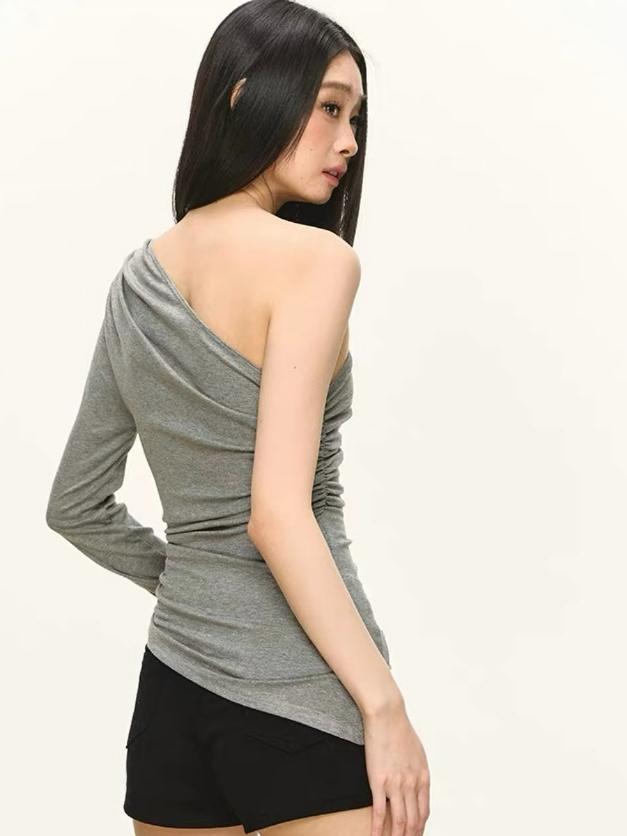 Odell One-Shoulder Long Sleeve Top