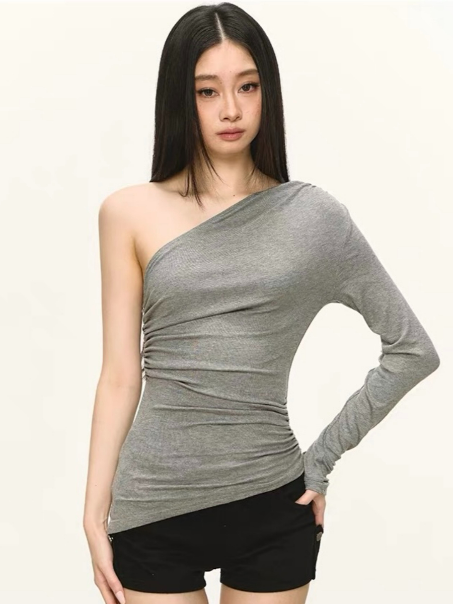 Odell One-Shoulder Long Sleeve Top