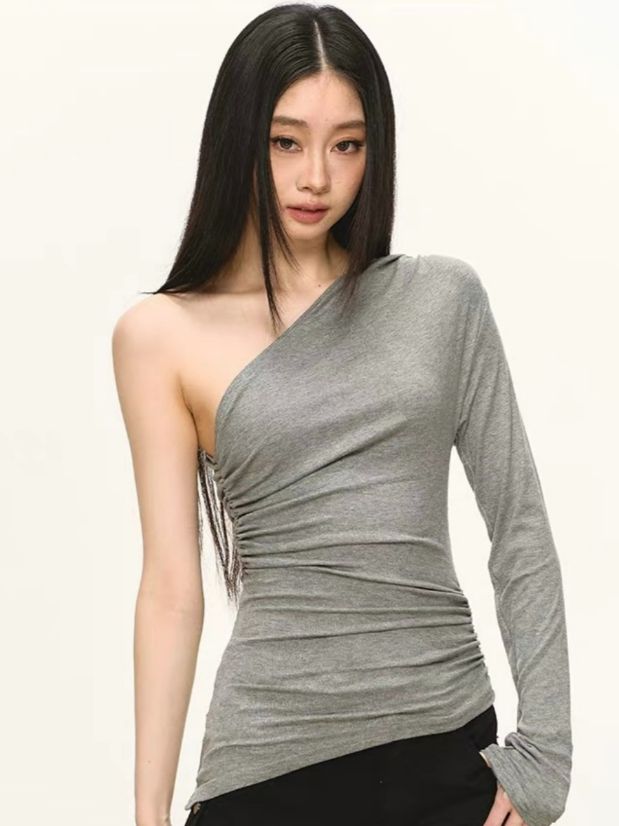Odell One-Shoulder Long Sleeve Top