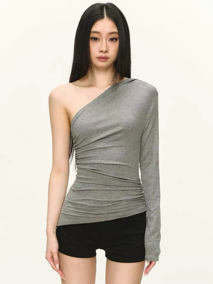 Odell One-Shoulder Long Sleeve Top