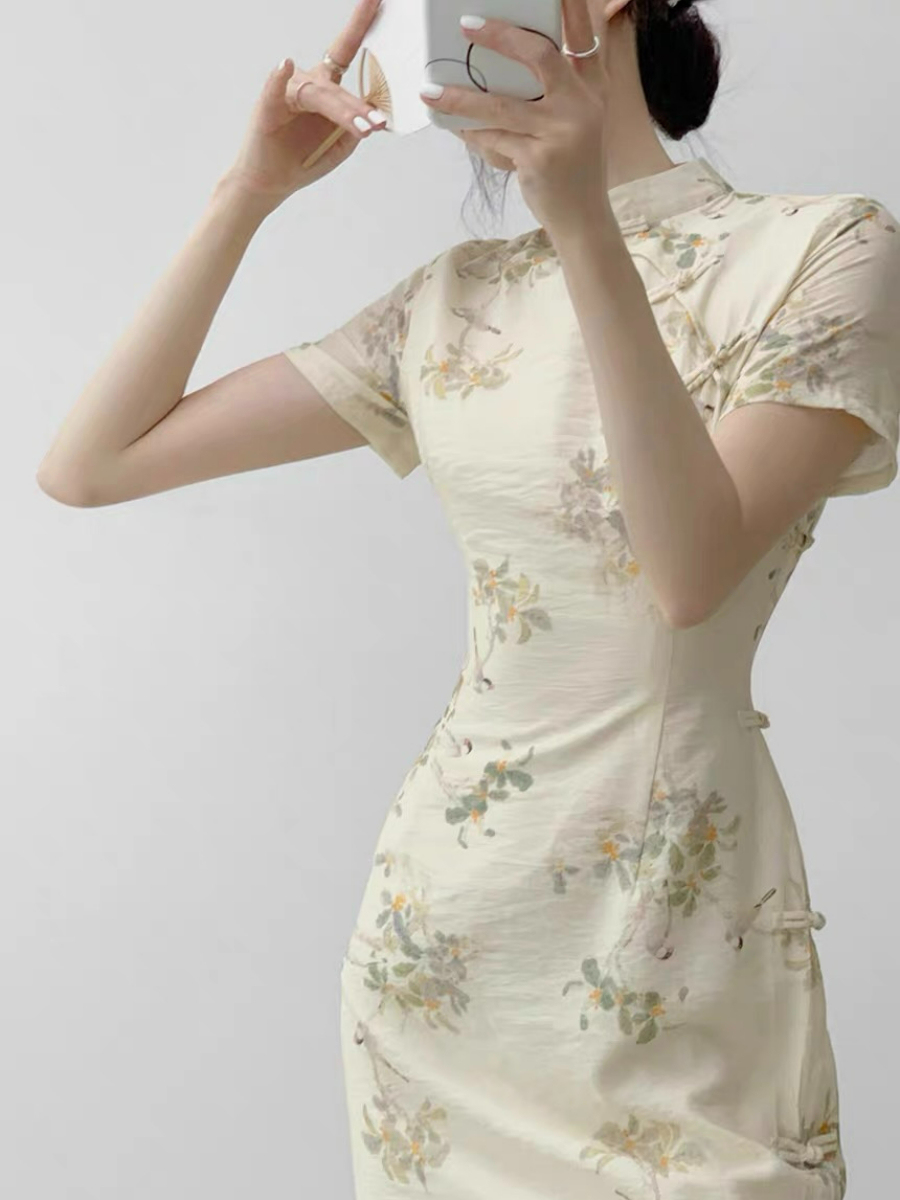 Xi Zi Floral Cheongsam-The Black Bow-