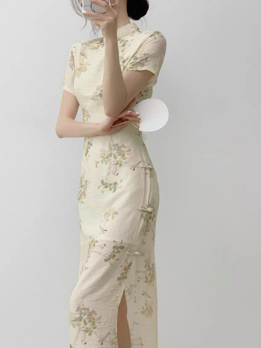 Xi Zi Floral Cheongsam-The Black Bow-