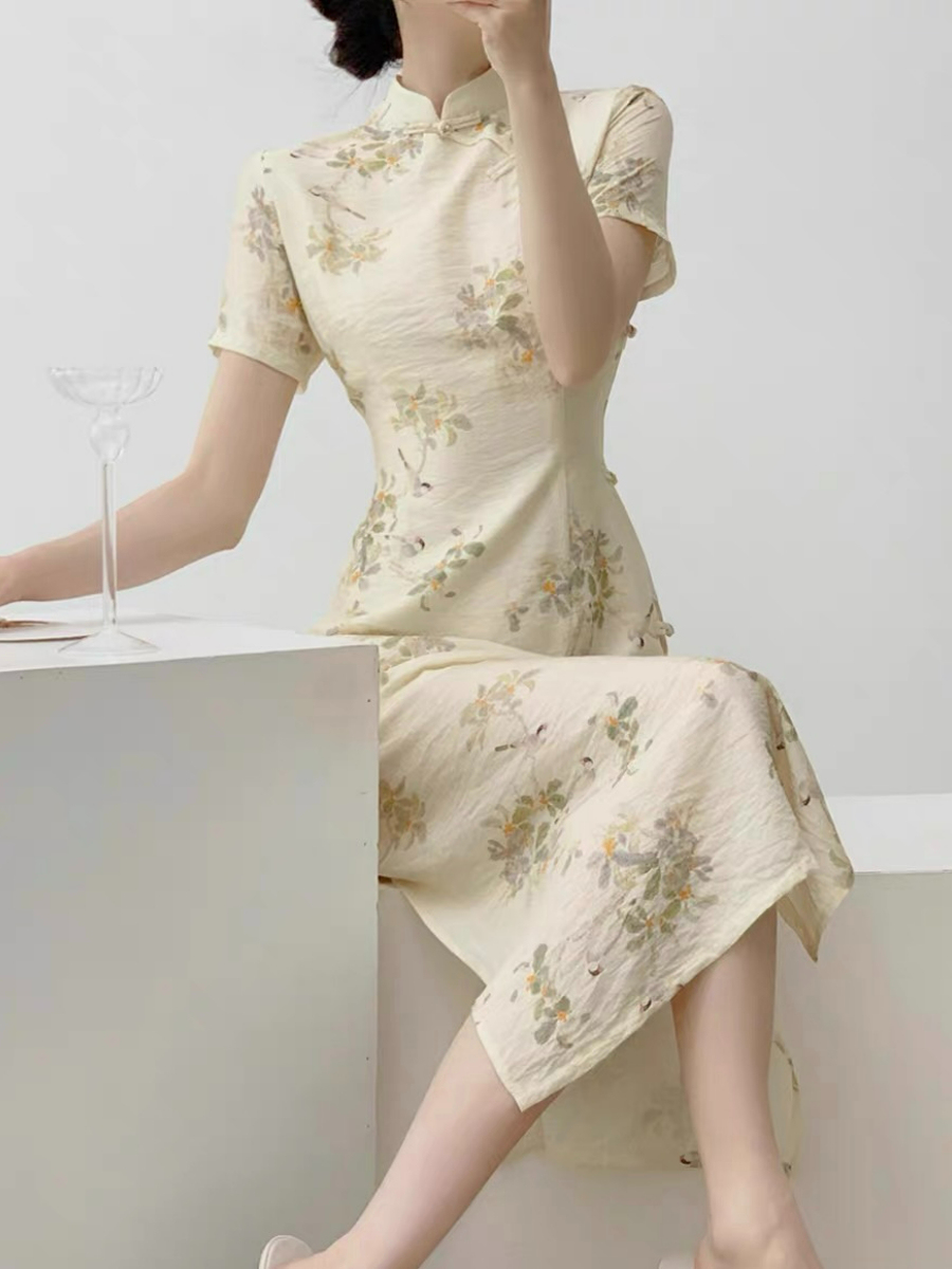 Xi Zi Floral Cheongsam-The Black Bow-