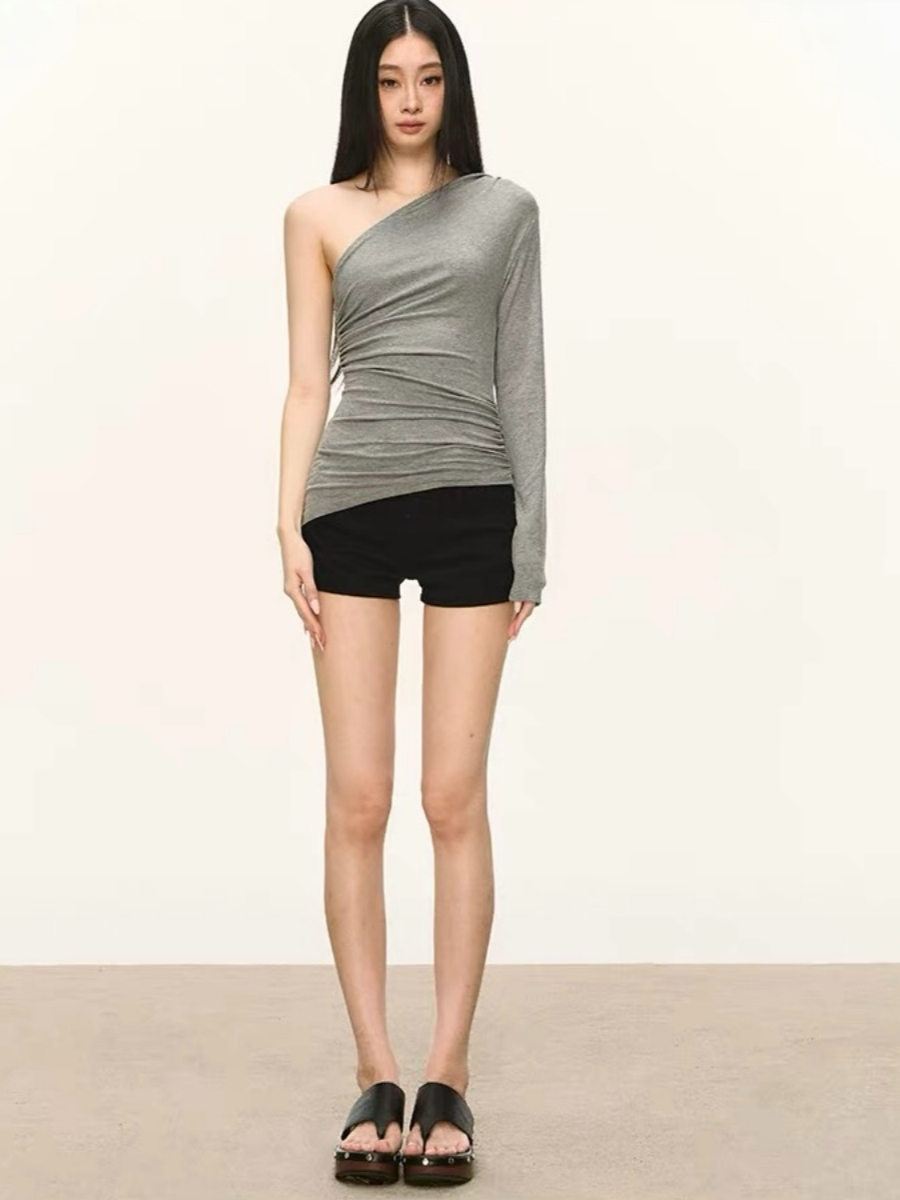 Odell One-Shoulder Long Sleeve Top