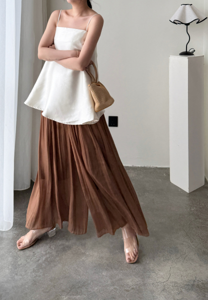 Yun Er Flowy Wide Leg Pants-The Black Bow-